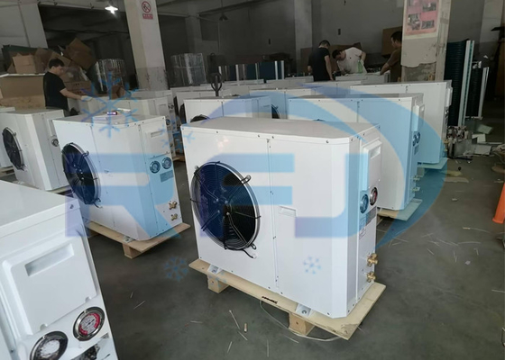 Unità di condensazione di refrigerazione a temperatura media-alta a ventilatore singolo tipo scatola del rotore esterno R404A R22